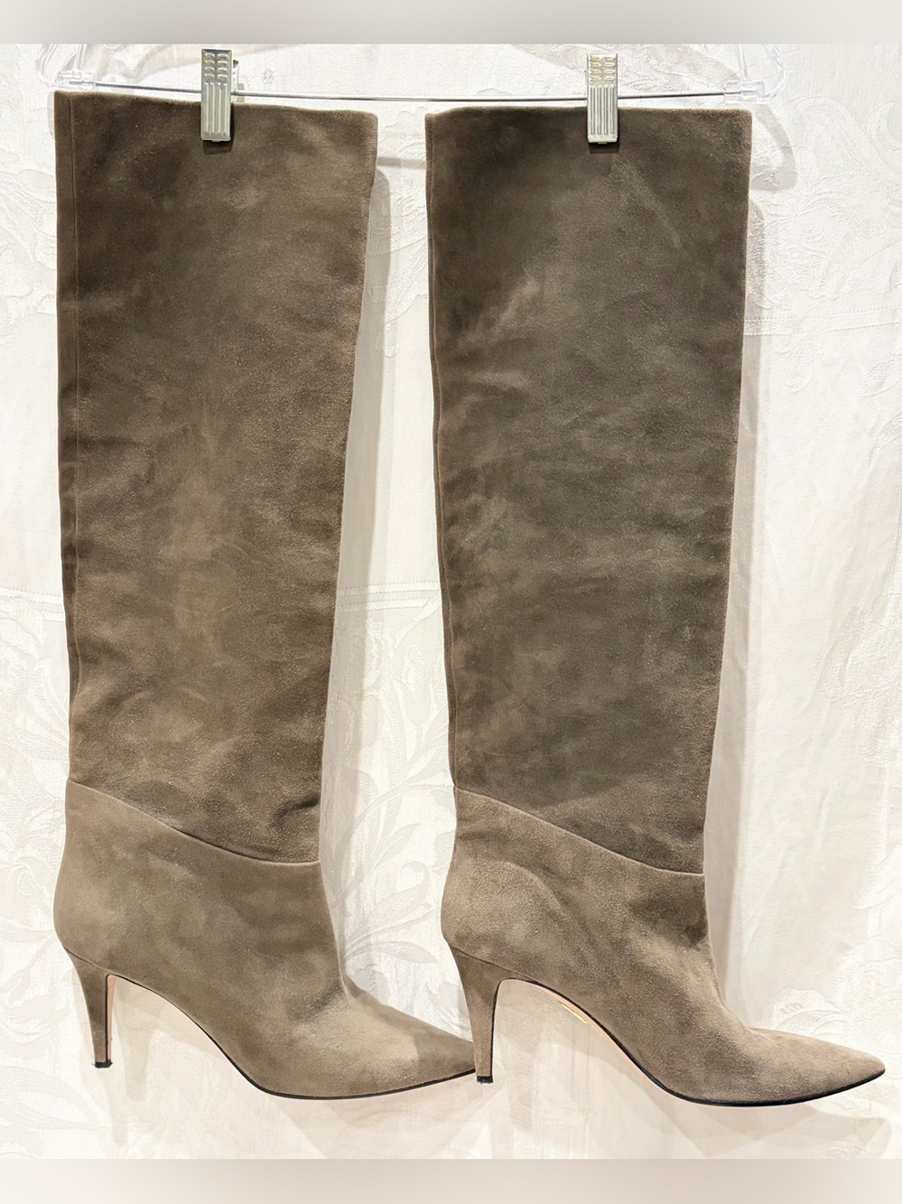 Tamara Mellon Icon Muted Olive Suede Boots 39 US 8.5 $995
